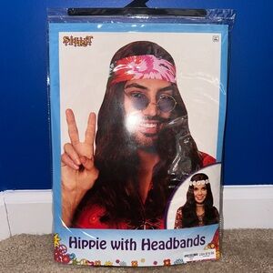 Spirit Halloween Hippie Wig With Headbands Costume New